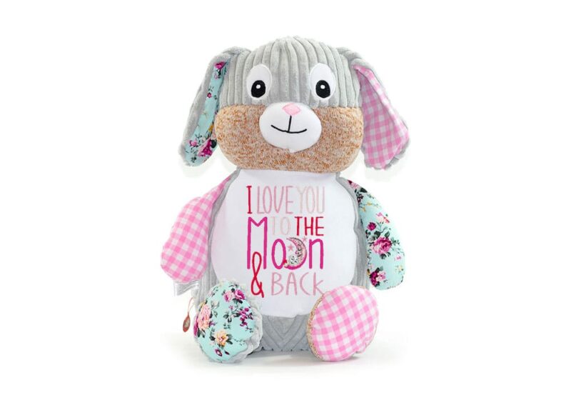 Heidi Hase Kuscheltier, pink, bestickt
